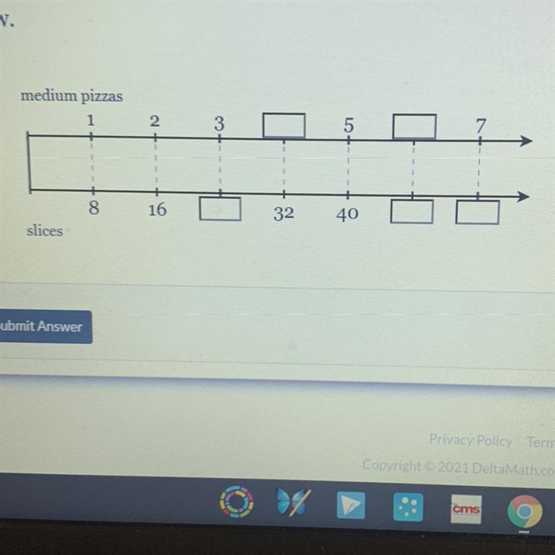 Fill in the blanks in the double number-line below.-example-1