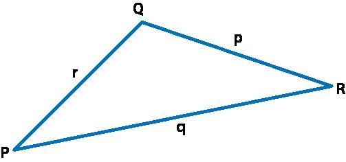 If ∠P, ∠Q, and ∠R are given, as well as the value of p, then explain whether the Law-example-1