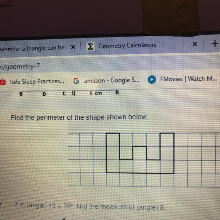 Find the perimeter of the shape shown below.-example-1