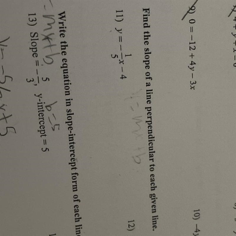 Find the slope of a line perpendicular to each given line number 11-example-1