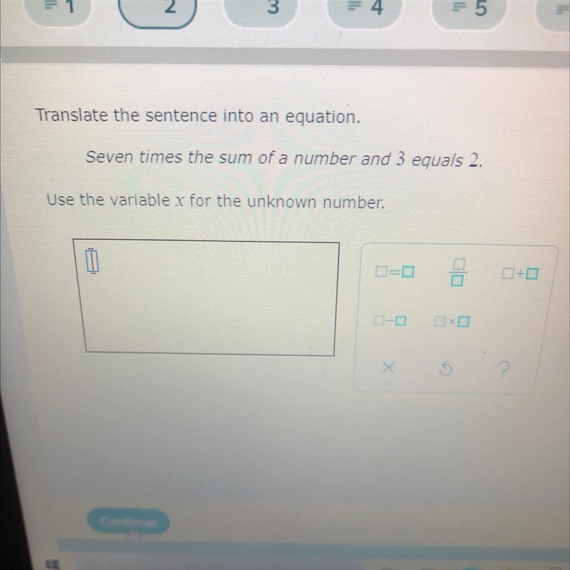 Translate the sentence into an equation. Seven times the sum of a number and 3 equals-example-1