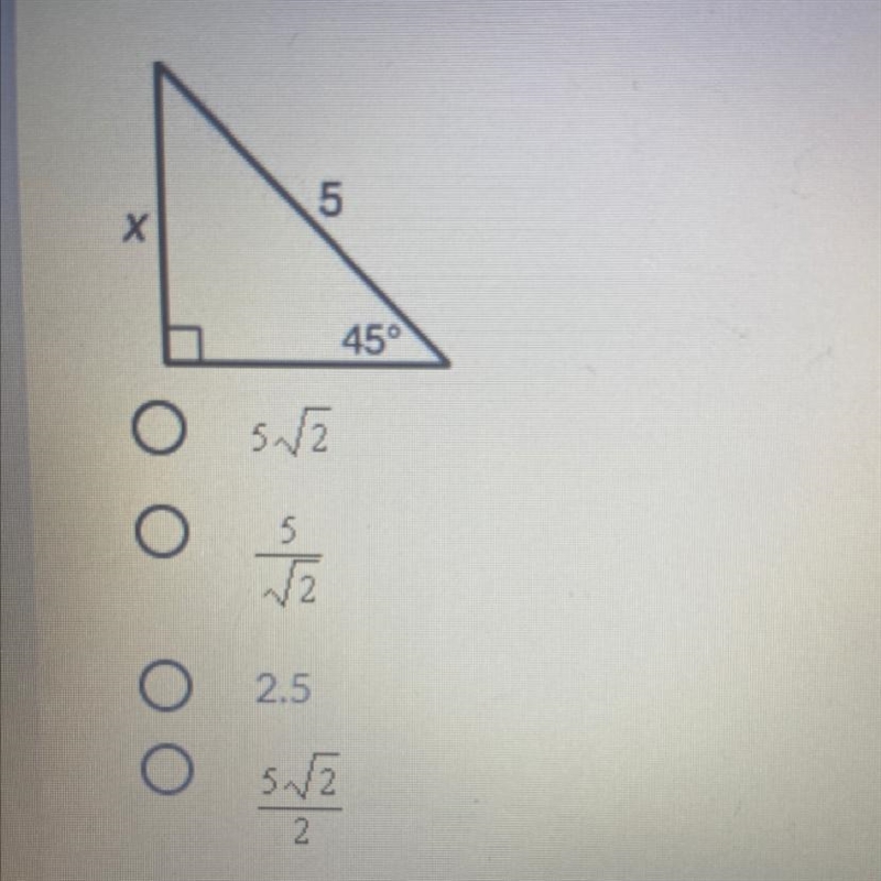 What is the value of x in simplest radical form?-example-1