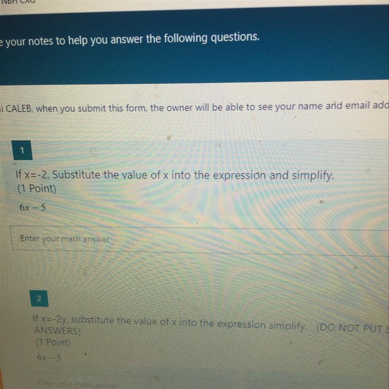 If x=-2 substitute the value of x into the expression and simplify-example-1