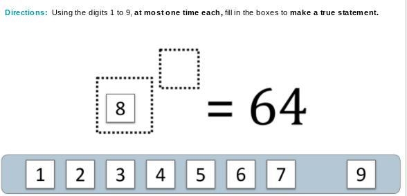 Using the 1 to 9 at the most time each, fill in the boxes to make a true statement-example-1