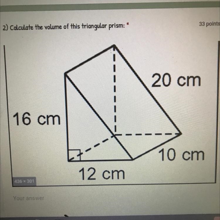 Calculate the volume of this triangular prism?-example-1