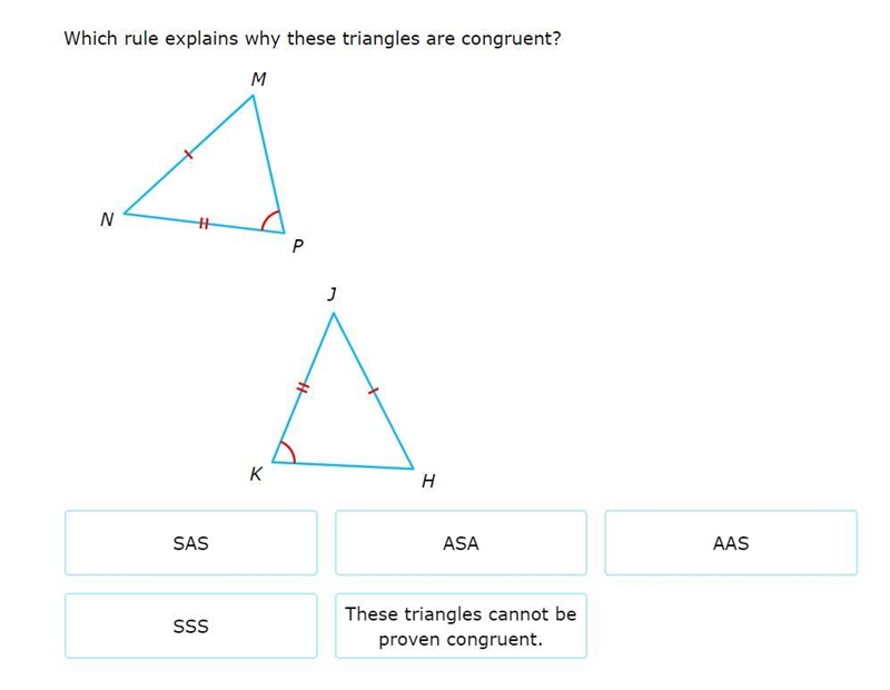 Which rule explains why these triangles are congruent?-example-1