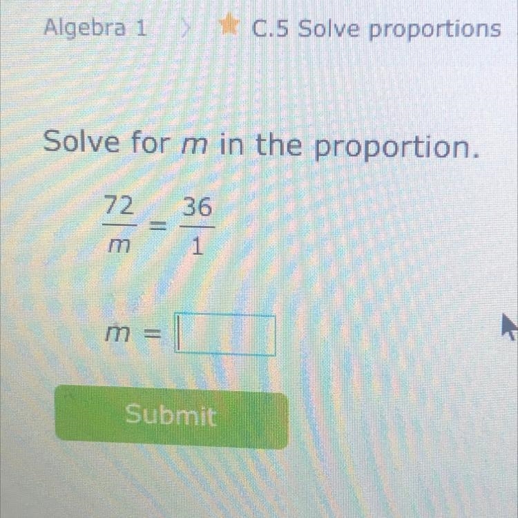 Solve for m in the proportion-example-1