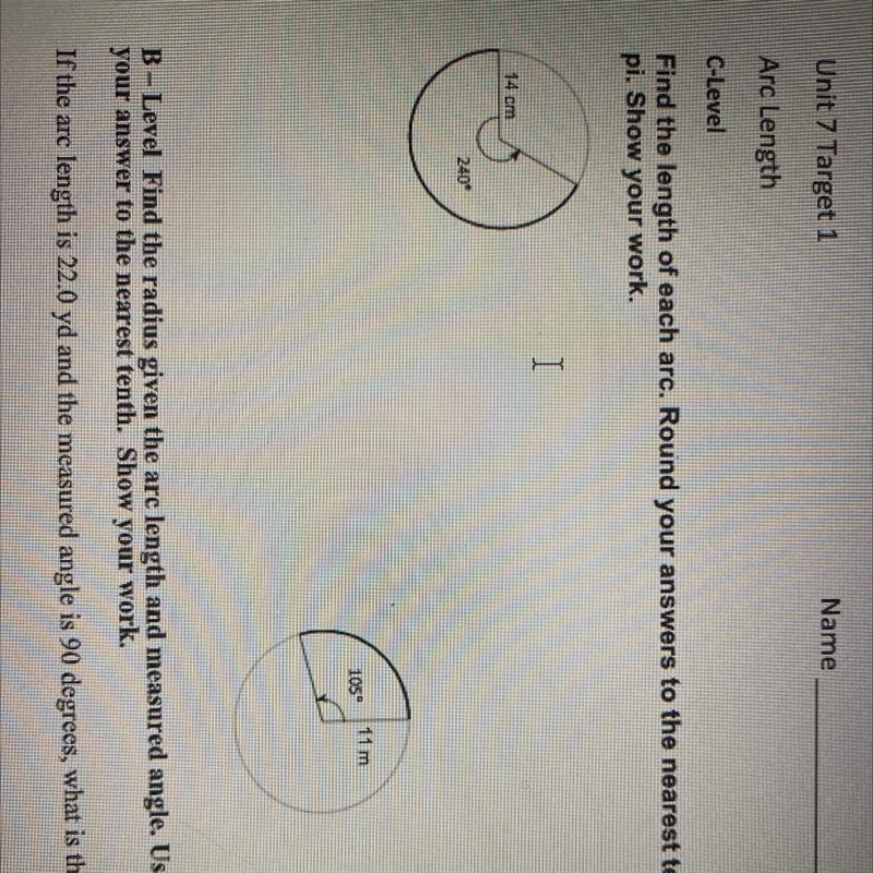 Find the length of each arc, Round your answas to the nearest tenth. Use 3.14 for-example-1