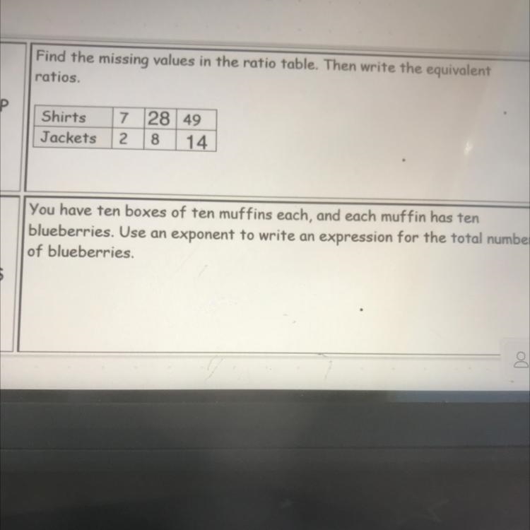 You have ten box's of ten muffins each, and each muffin has been blueberry. Use an-example-1