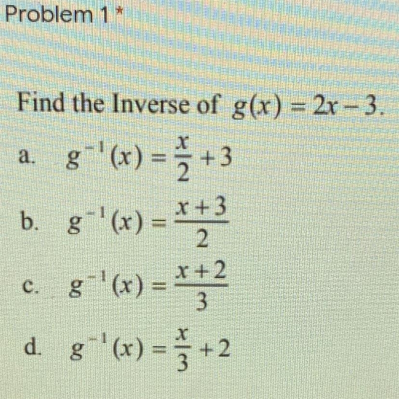 Find the inverse of g(x)=2x-3-example-1