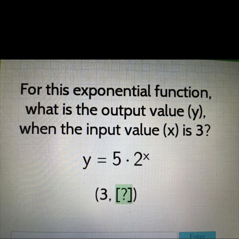 For this exponential function what is the output value (y) when the input value (c-example-1