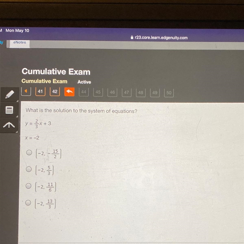 What is the solution to the system of equations? y = x +3 X=-2-example-1