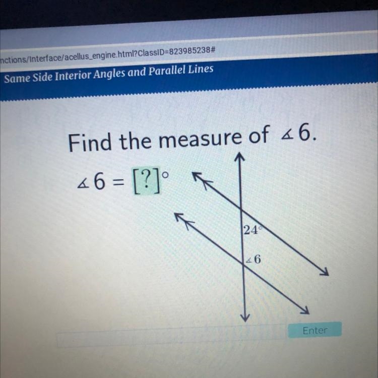 Find the measure of 26. 4 6 = [?] 249 46-example-1