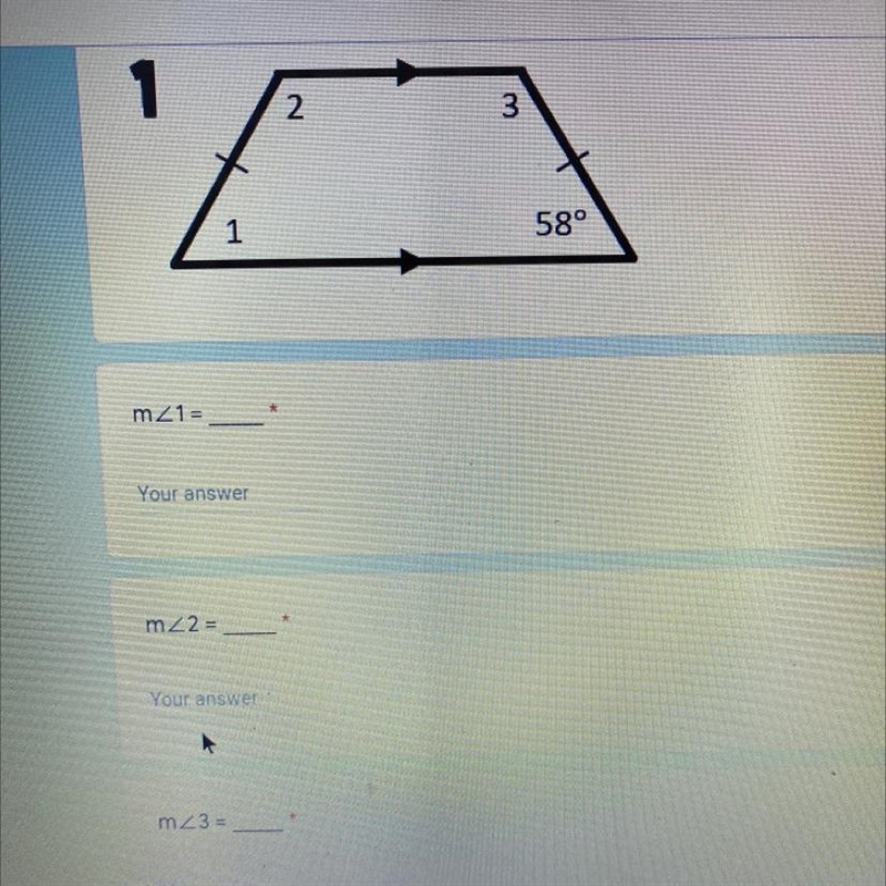 Find the measurements of the numbered angles in each isosceles trapezoid.-example-1