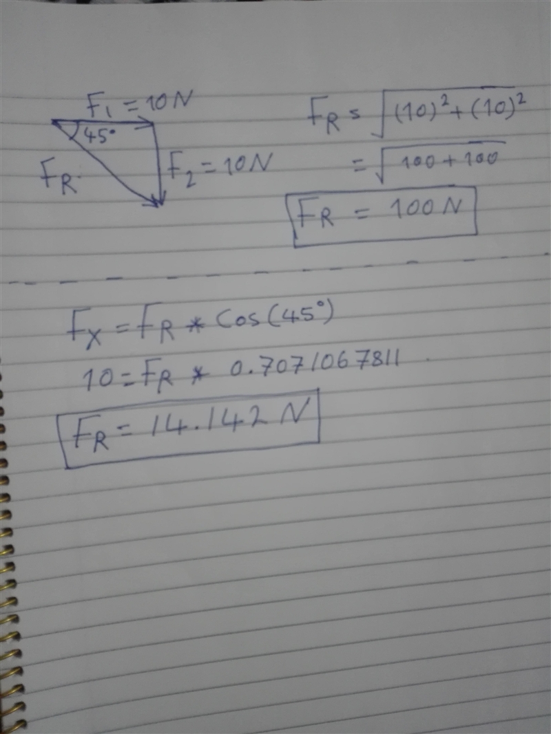 Why resultant magnitude by using Pythagorean theorem is different than using ( x,y-example-1