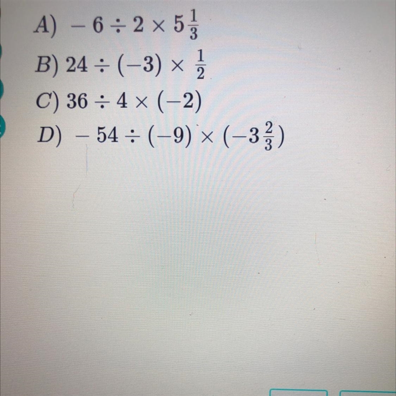 Once simplified, which of the expressions below have a value greater than -20?-example-1