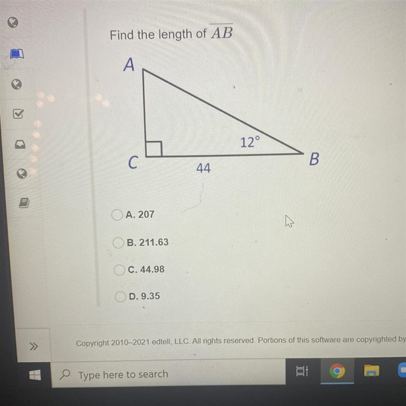 Find the length of AB-example-1