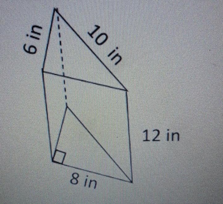 Find the surface area of the right prism :​-example-1