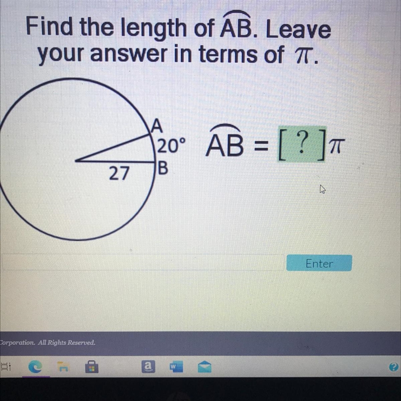 Find the length of arc AB-example-1