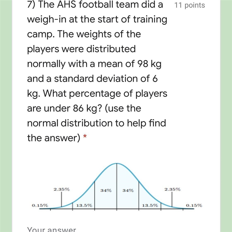 PLEASE HELP! The AHS football team did a weigh-in at the start of training camp. The-example-1