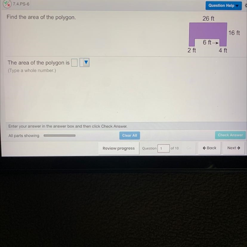 Find the area of the polygon.-example-1