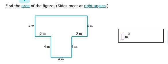 PLS HELP I have no idea what to do Find the area of the figure. (Sides meet at right-example-1