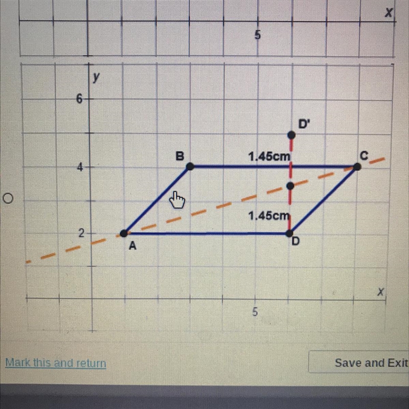 Which graph shows a method for finding the image of point D if the parallelogram is-example-1