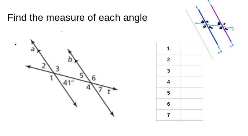 Help please. Find the measure of each angle-example-1