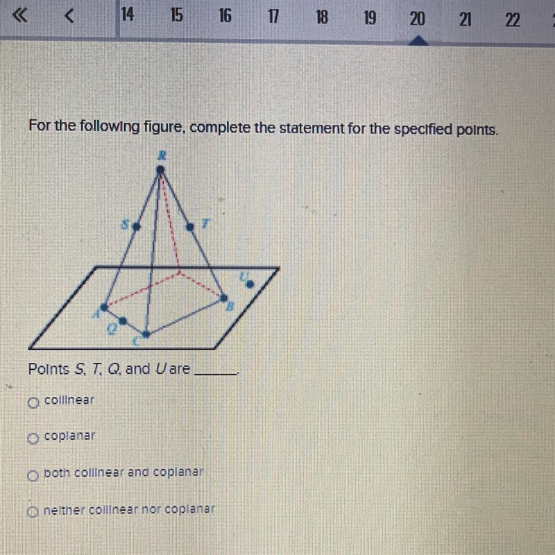 For the following figure, complete the statement for the specified points Points S-example-1