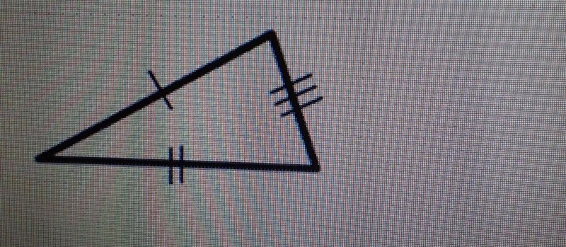 Classify the triangle by its sides. A) Equilateral triangle B) Scalene triangle C-example-1