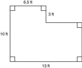 Amanda wants to carpet the floor of her bedroom, shown in the figure. She needs to-example-1