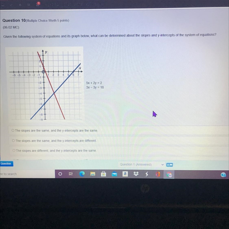 2 Question 10 Multiple Choice Worth 5 points) (06 02 MC) Given the following system-example-1