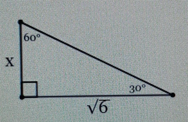 Find the length of side x in simplest radical form with a rational denominator ​-example-1