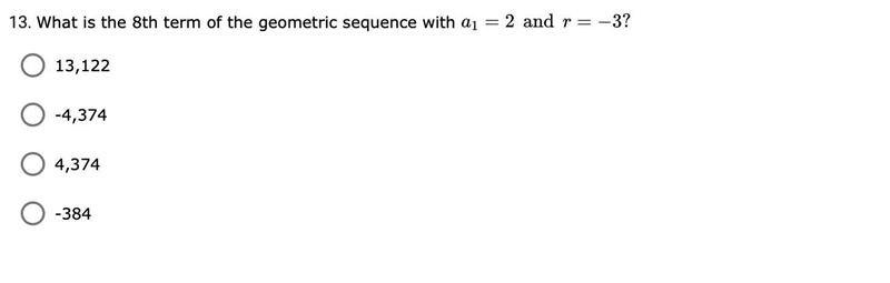 What is the 8th term of the geometric sequence with a1=2 and r=-3. Please asap last-example-1