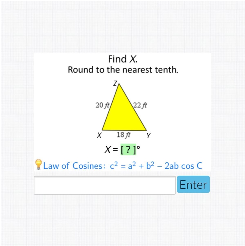 Find x and round to the nearest tenth-example-1