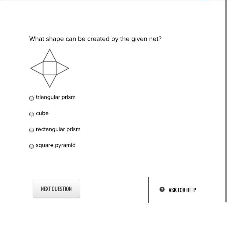 What shape can be created by the given net? triangular prism cube rectangular prism-example-1