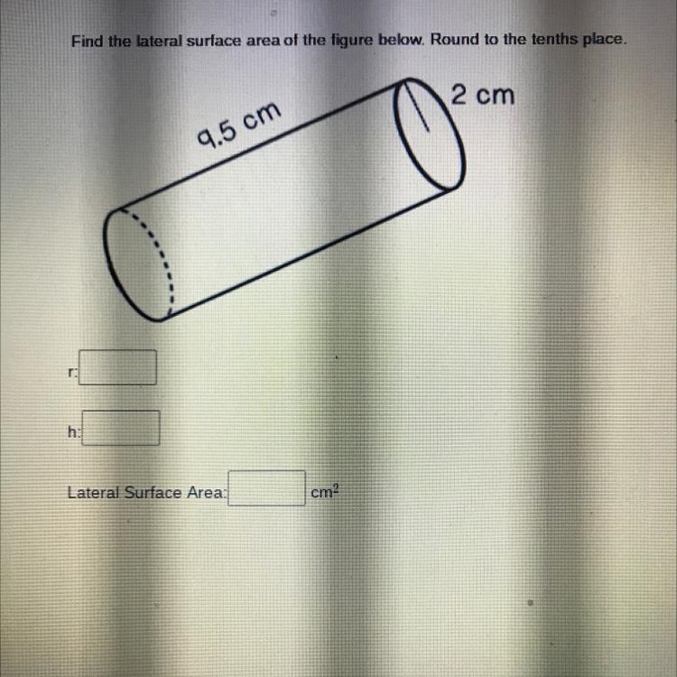 Find the lateral surface area of the figure below. Round the the nearest tenths place-example-1