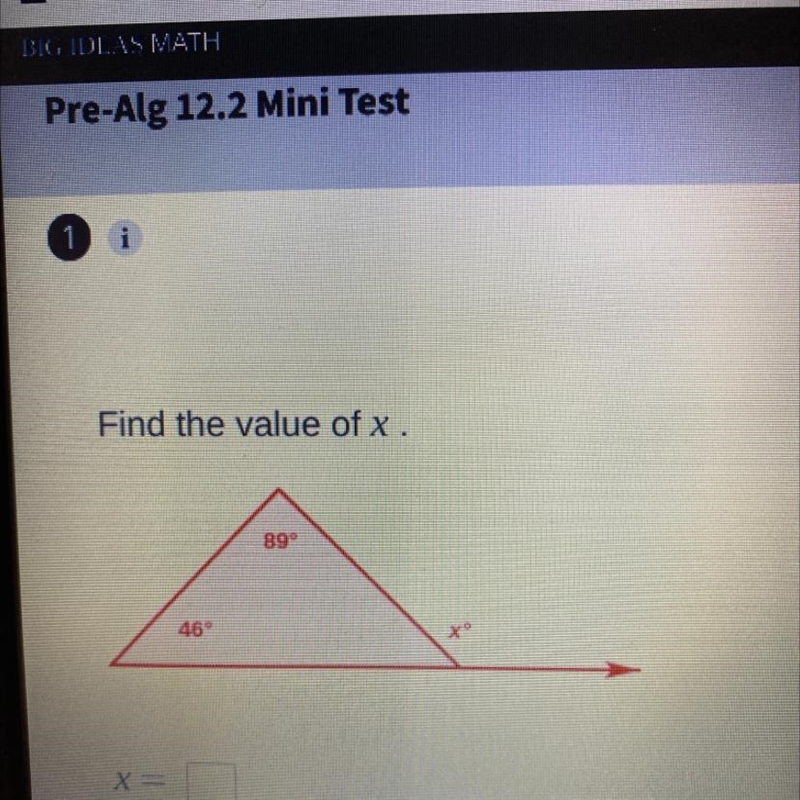 Find the value of x. 899 46 X-example-1