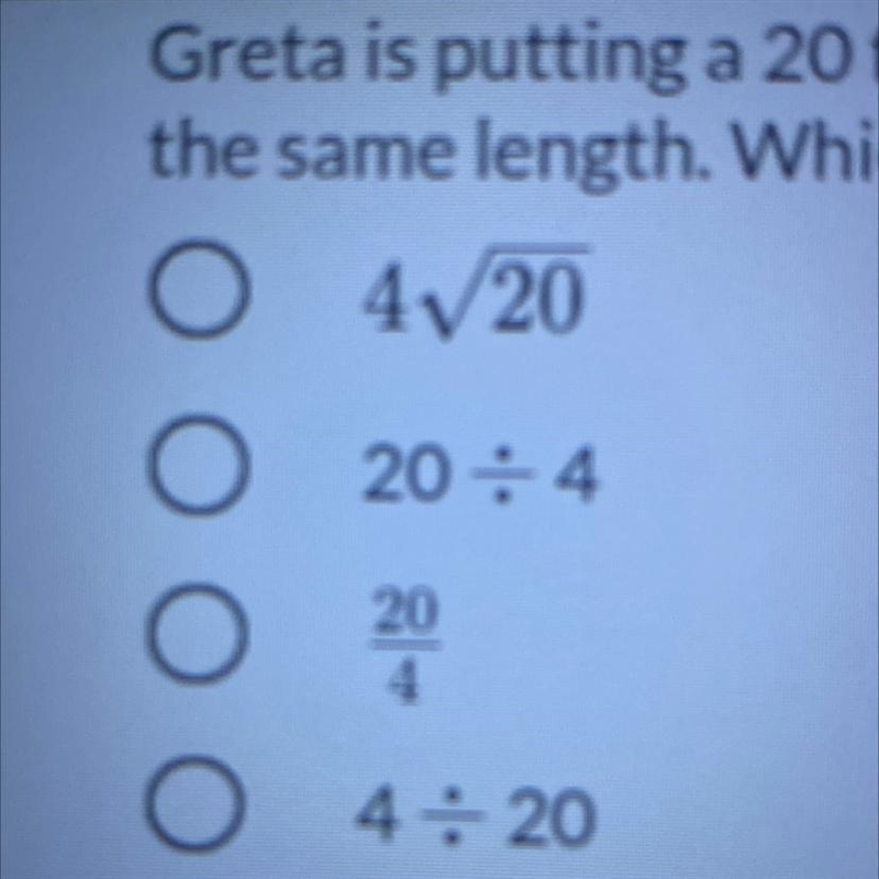 HELP FAST FAST FAST FAST PLS ILL LOVE YOU FORVER. Greta is putting a 20 foot fence-example-1