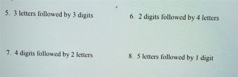 For the given configuration, determine how many different licence plates are possible-example-1