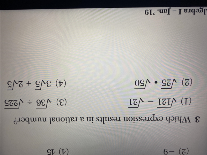 Which expression results in a rational number?-example-1