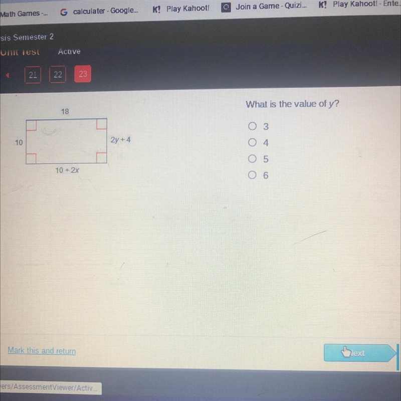 What is the value of y? 3 4 5 6-example-1