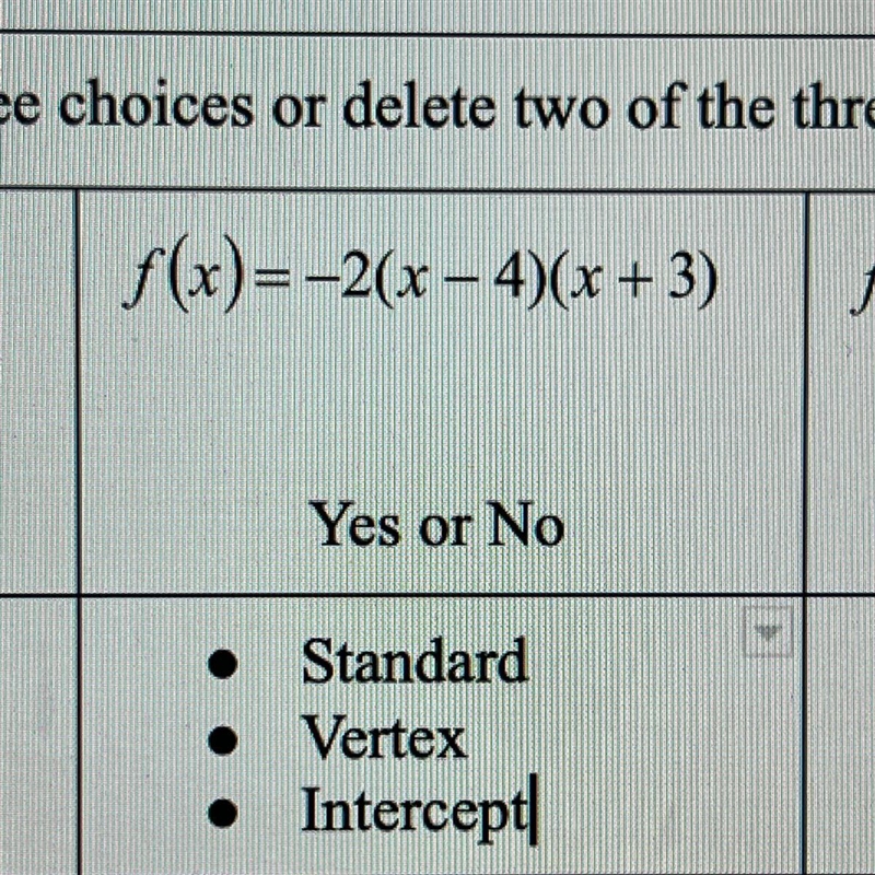 Is this quadratic? If so what form is it?-example-1