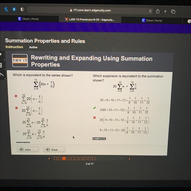 Which is equivalent to the series shown? 12 Which expansion is equivalent to the summation-example-1