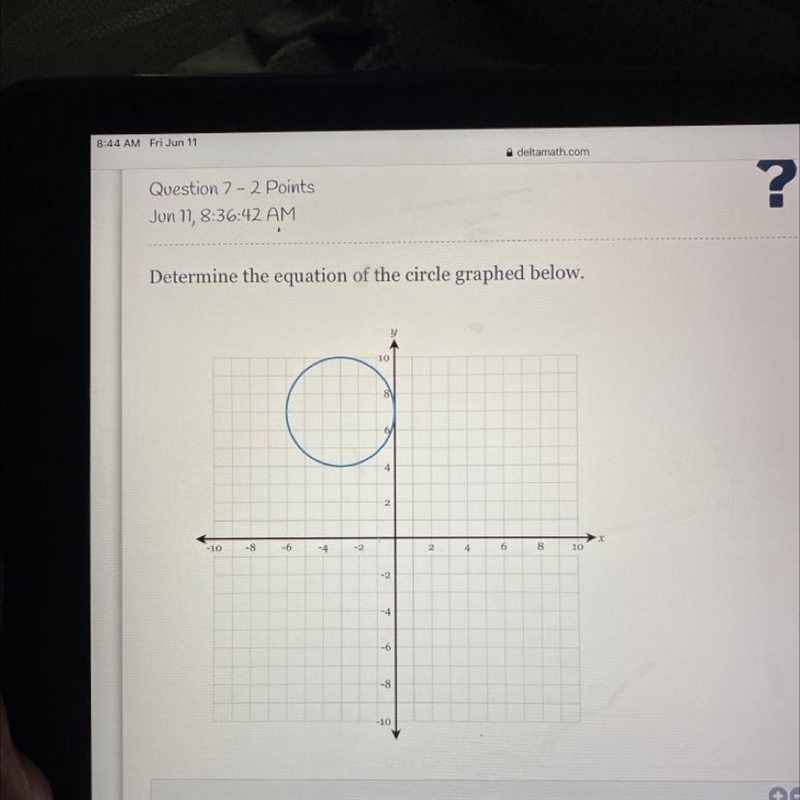 What is the equation of the circle?-example-1