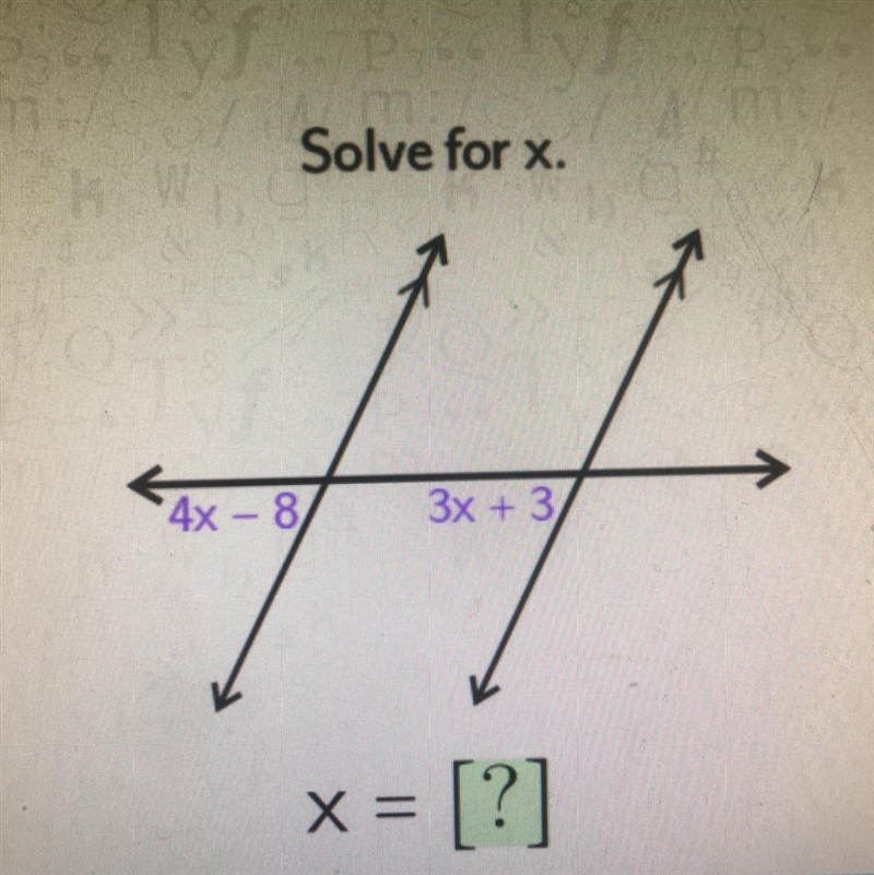 X = ??? What is x?? Solve for x-example-1