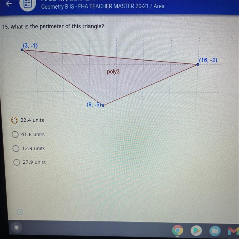 What is the perimeter of this triangle?-example-1