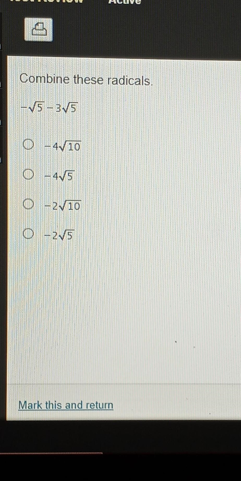 HELP ME PLS Combine these radicals -5-35 0-410 -415 0-210 O - 2/5​-example-1