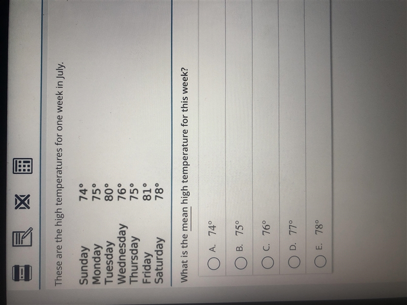 What is the mean high temperature for this week-example-1