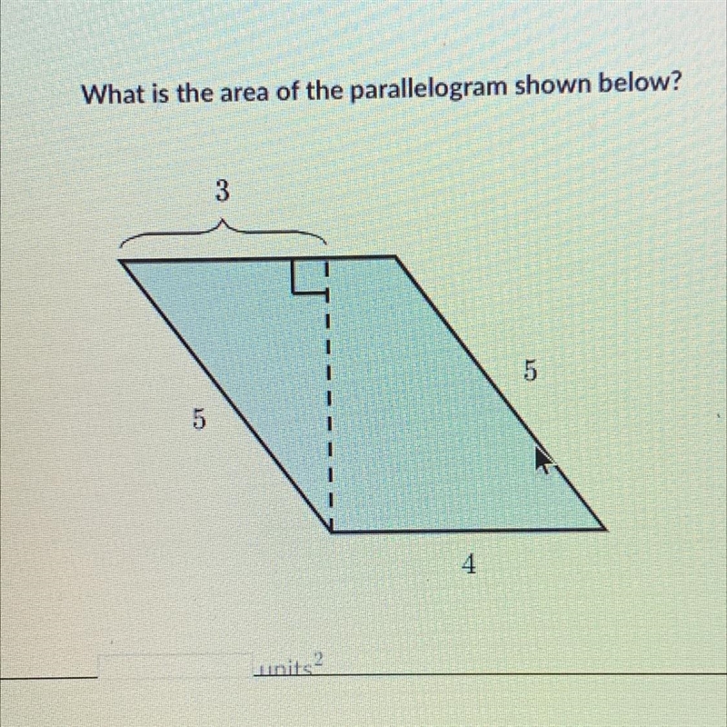 What is the area of the parallelogram shown below?-example-1